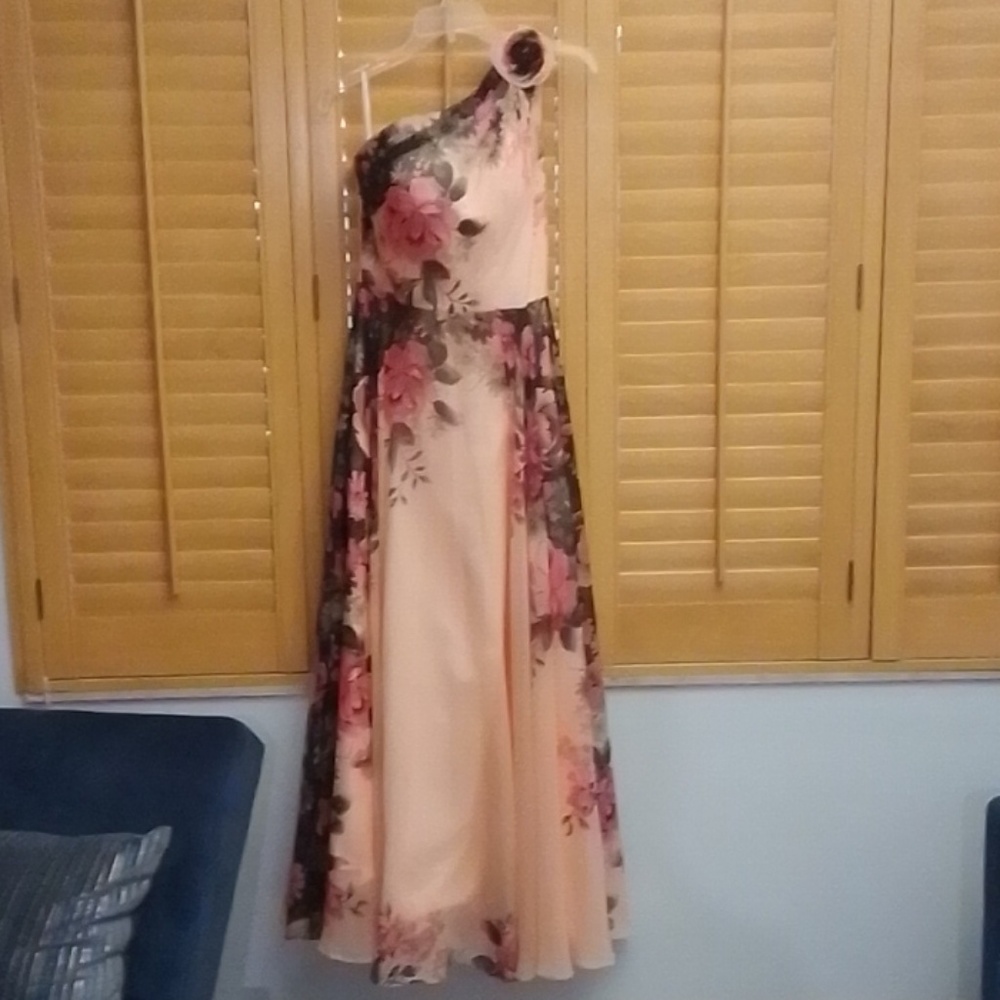 One shoulder chiffon gown. Prom/Party Sz 6